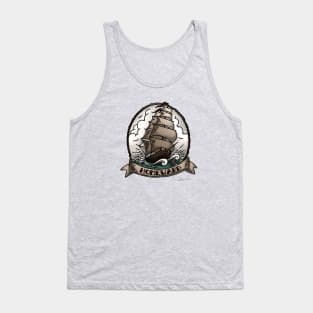 Retro Tattoo Ship Art Tank Top